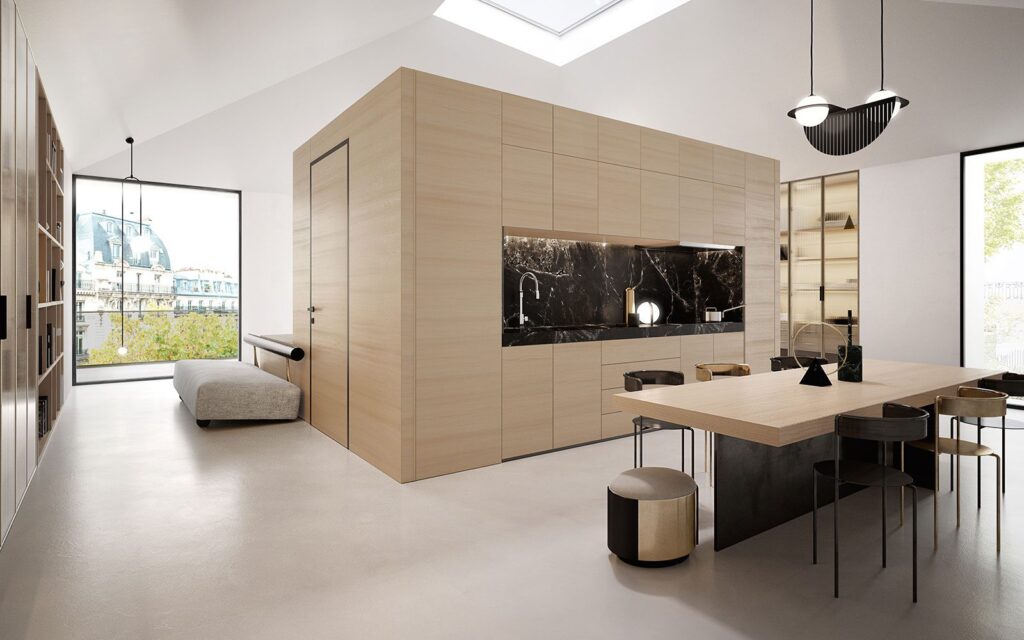 boiserie-garofoli-living-cucina-rovere-ice