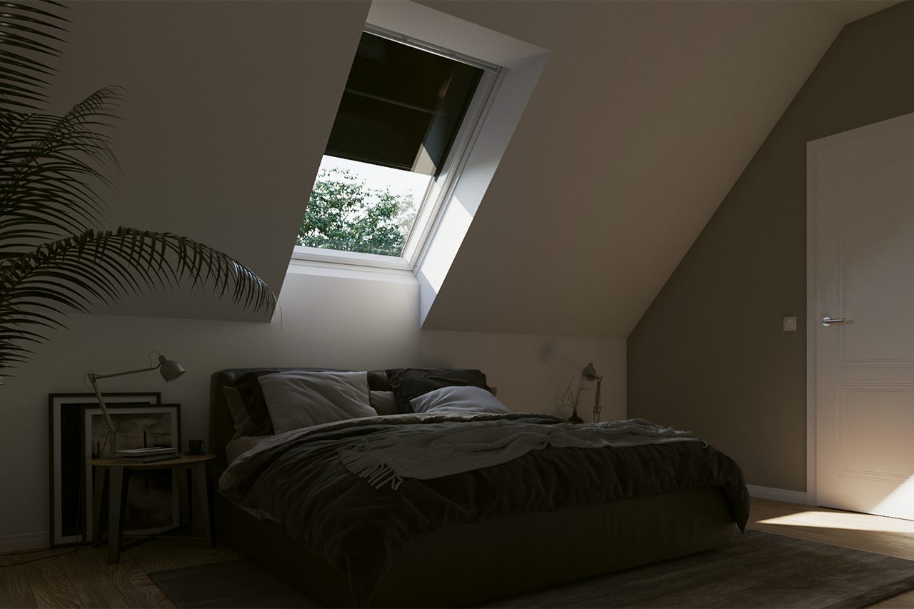 Con la tenda oscurante solare VELUX fino al 94% di caldo in meno